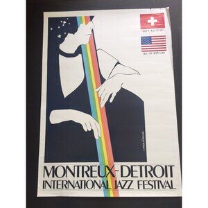 First Montreux-Detroit International Jazz Festival Poster 1980 K. Magdalen Ringe